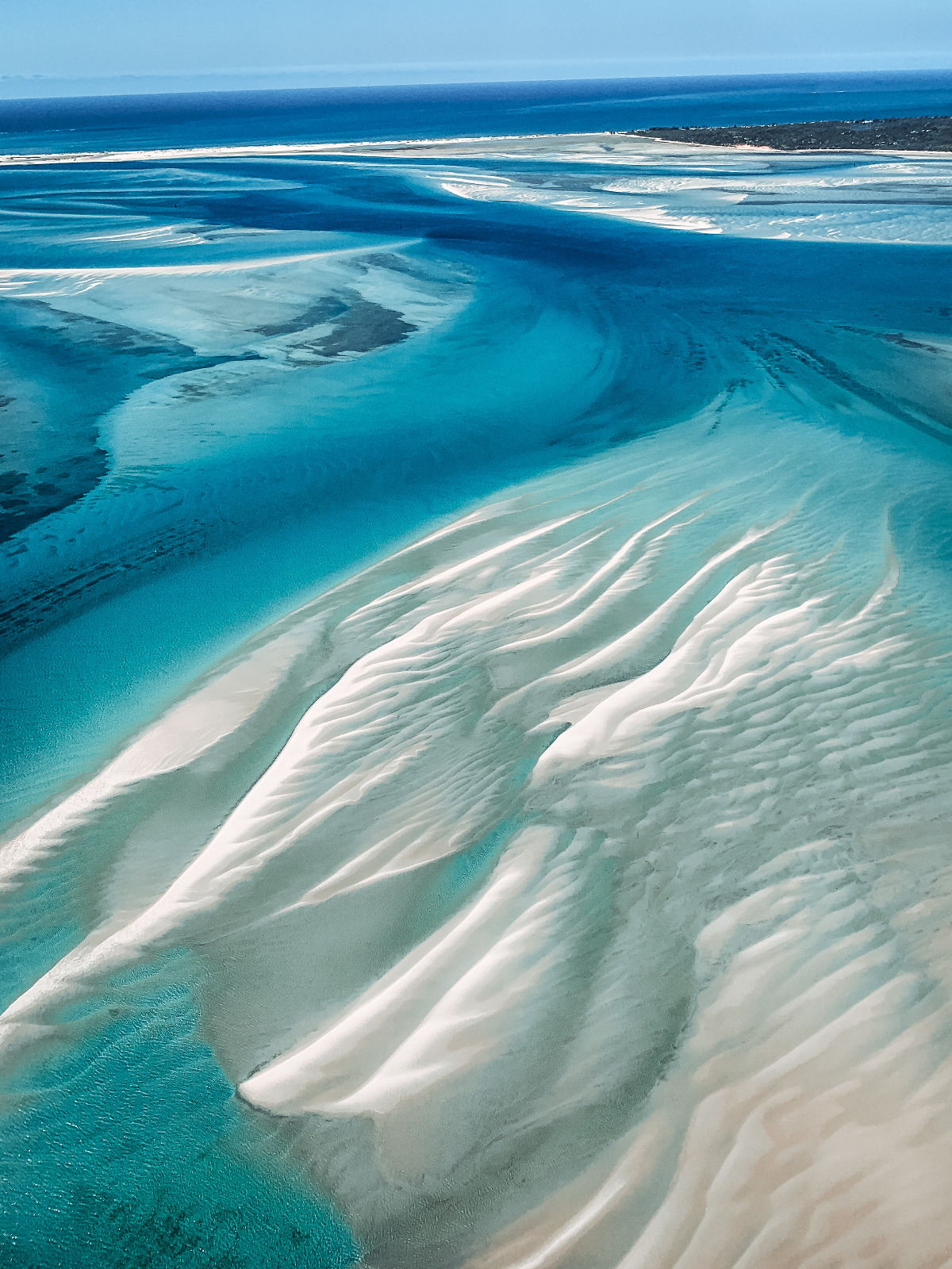 Aerial of Bazaruto Archipelago sand bars